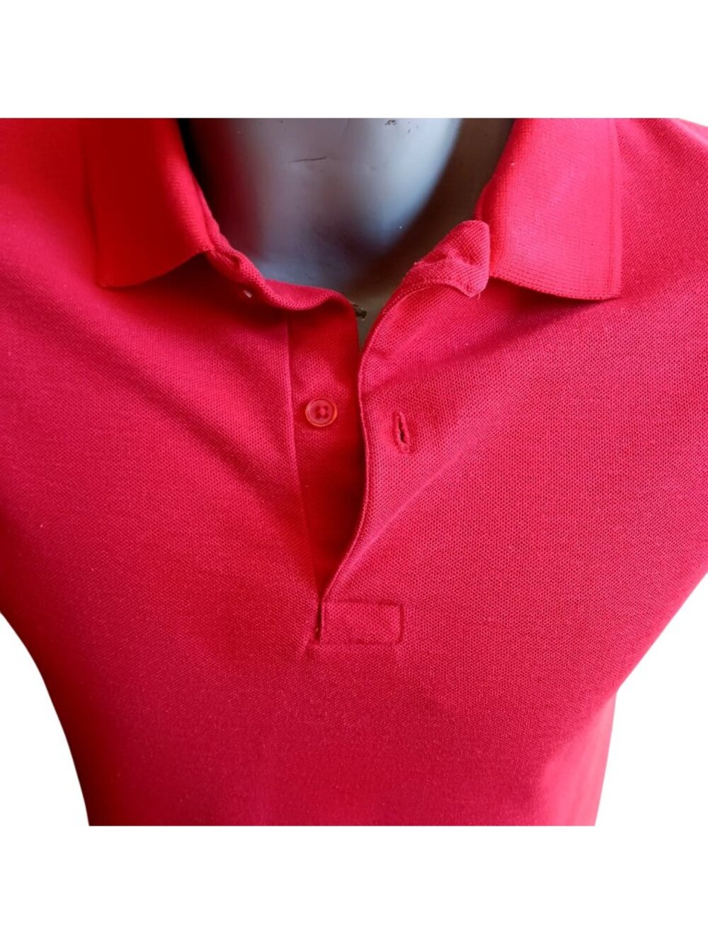 True Vintage Polo Shirt Medium Single Stitch 1980's Campus Red MADE IN USA Med
